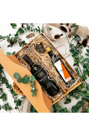 Zestaw prezentowy – Wino Primitivo, oliwa i salsa truflowa | Winnica.pl