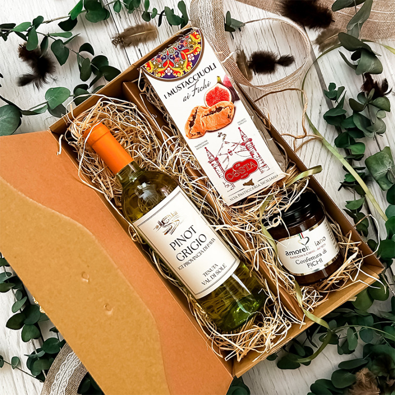 Zestaw prezentowy – Pinot Grigio i figi | Winnica.pl
