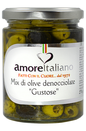 Oliwki mix zielonych i czarnych Gustose Amore Italiano 314ml