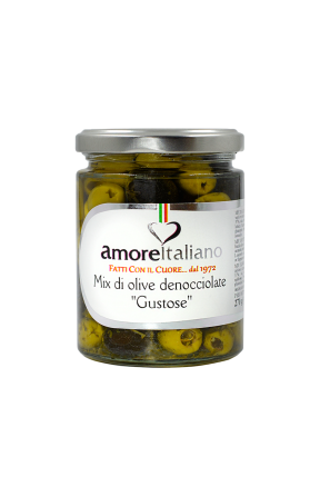 Oliwki mix zielonych i czarnych Gustose Amore Italiano 314ml