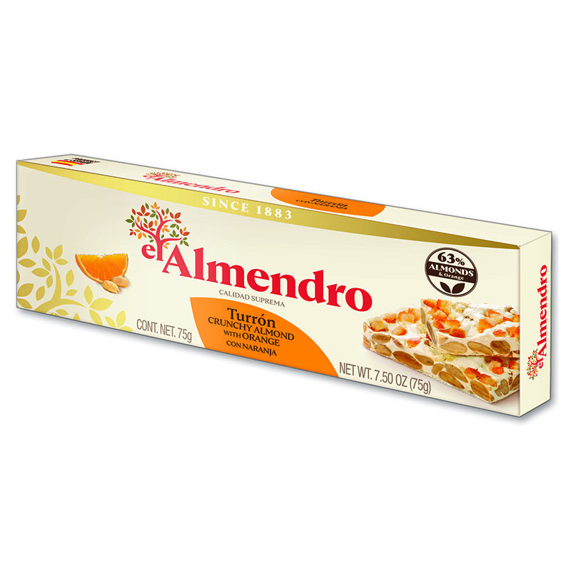 Nugat z Pomarańczą – Włoski Torrone z Migdałami i Pomarańczą 75 g Brezzo